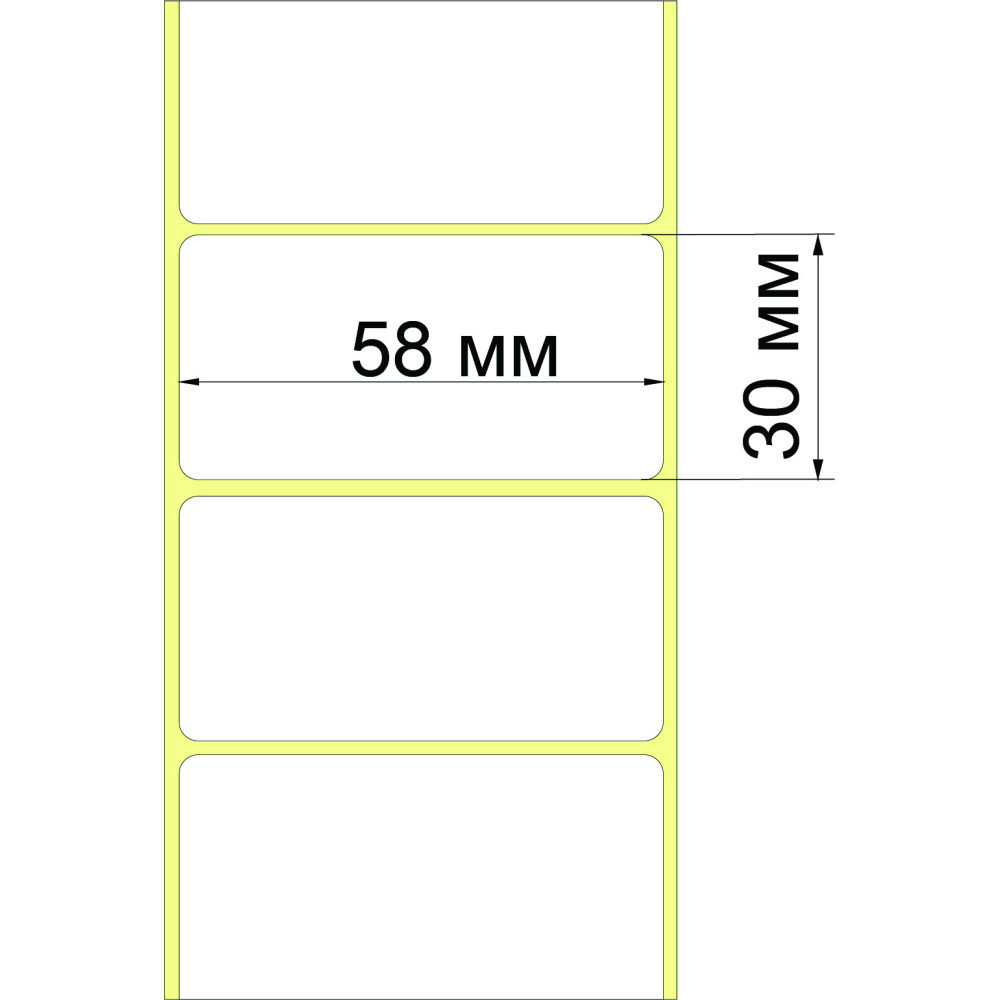 Термоетикетка T.ECO 58х30 мм (1000 шт у рулоні)